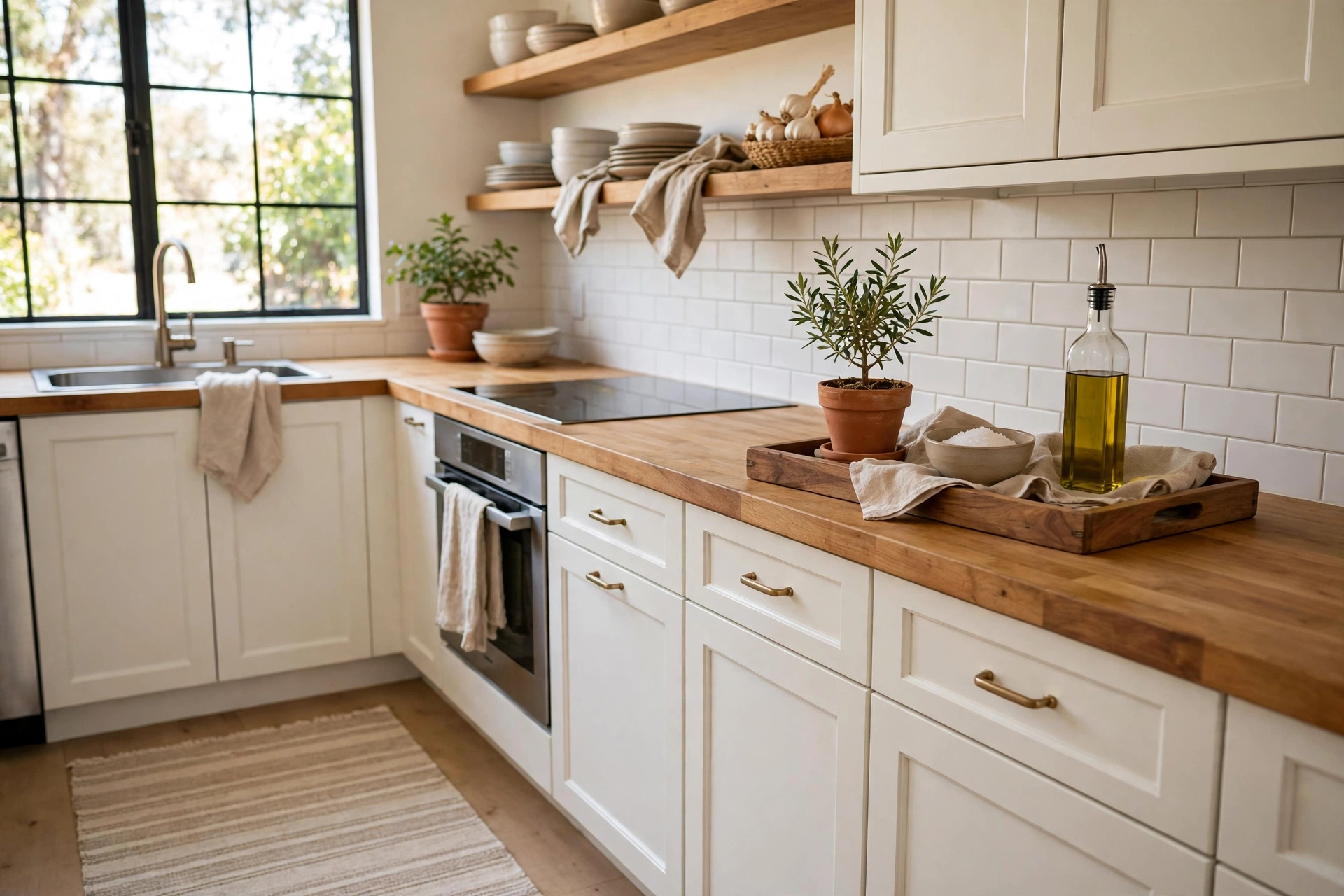 Finish With a Rug and a Styled Tray