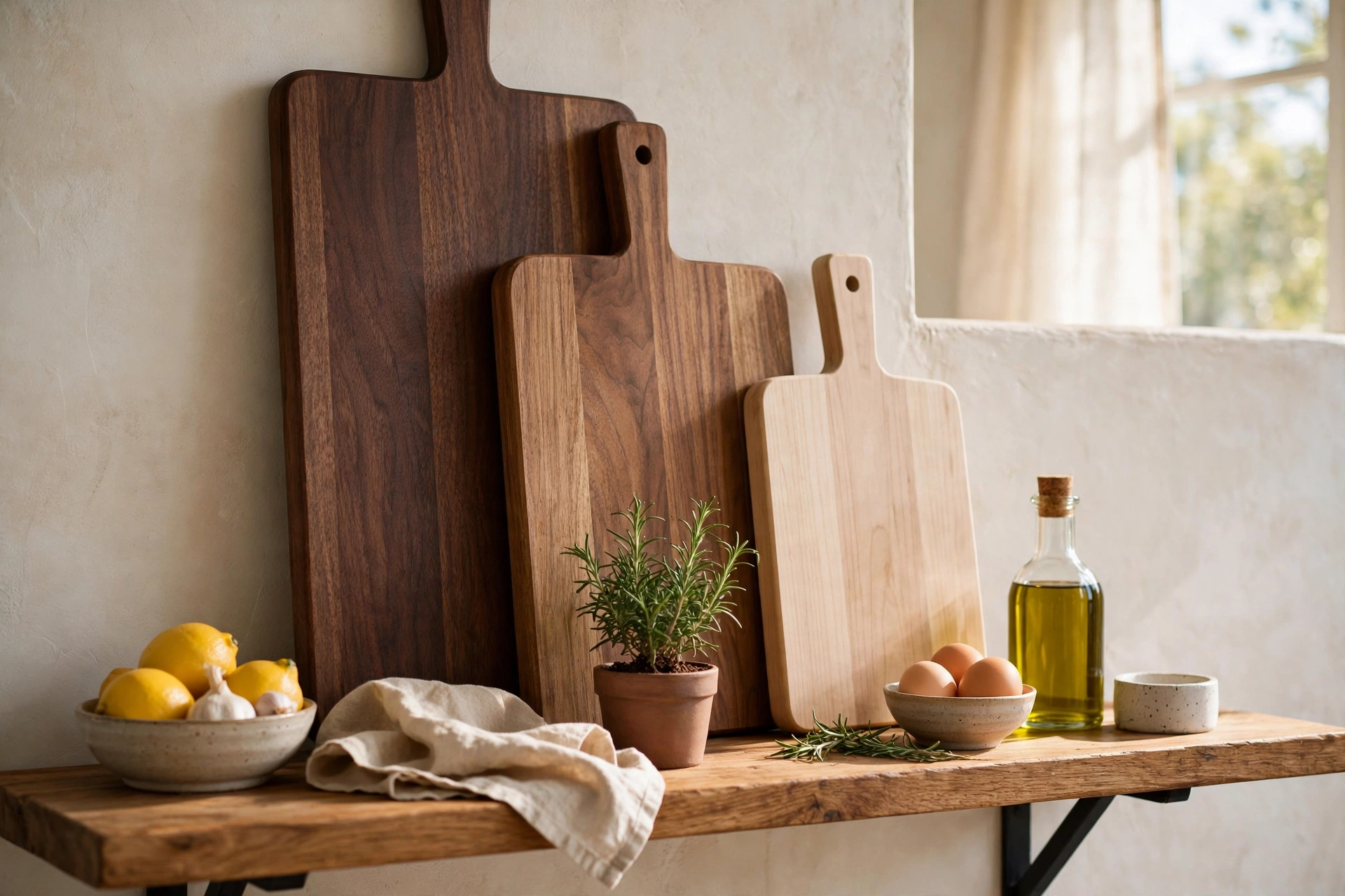 Lean Cutting Boards Against the Wall