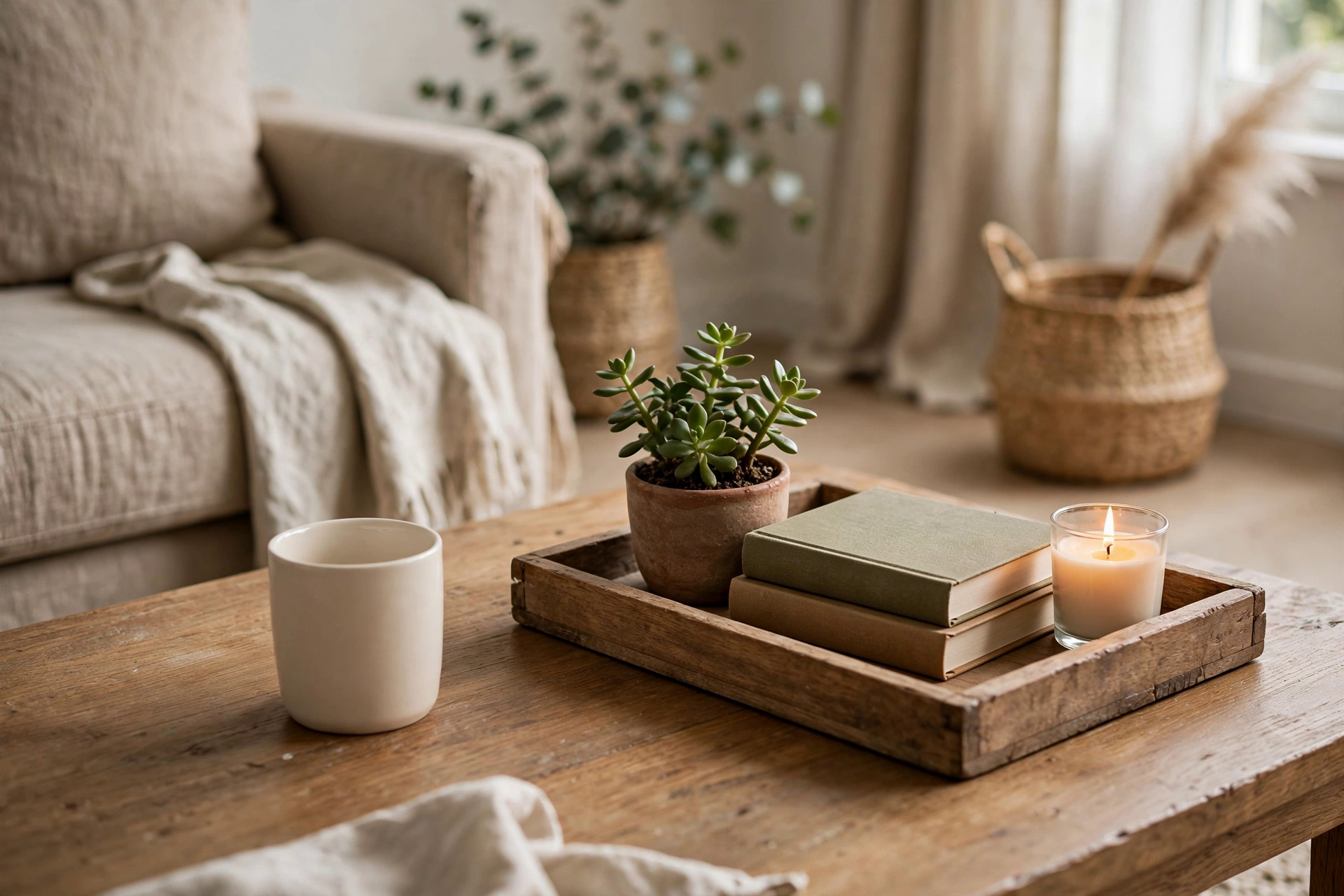 Style the Coffee Table in Threes