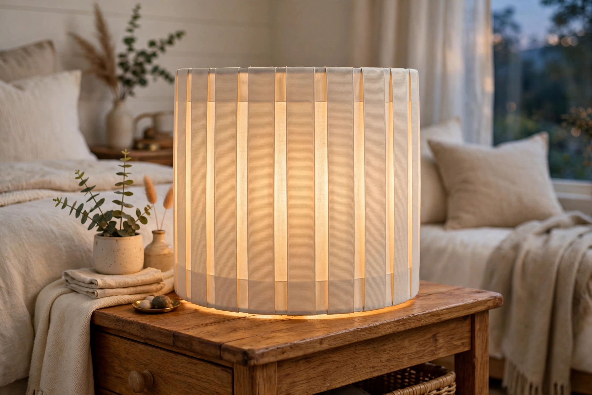 Ribbon-Wrapped Lampshade