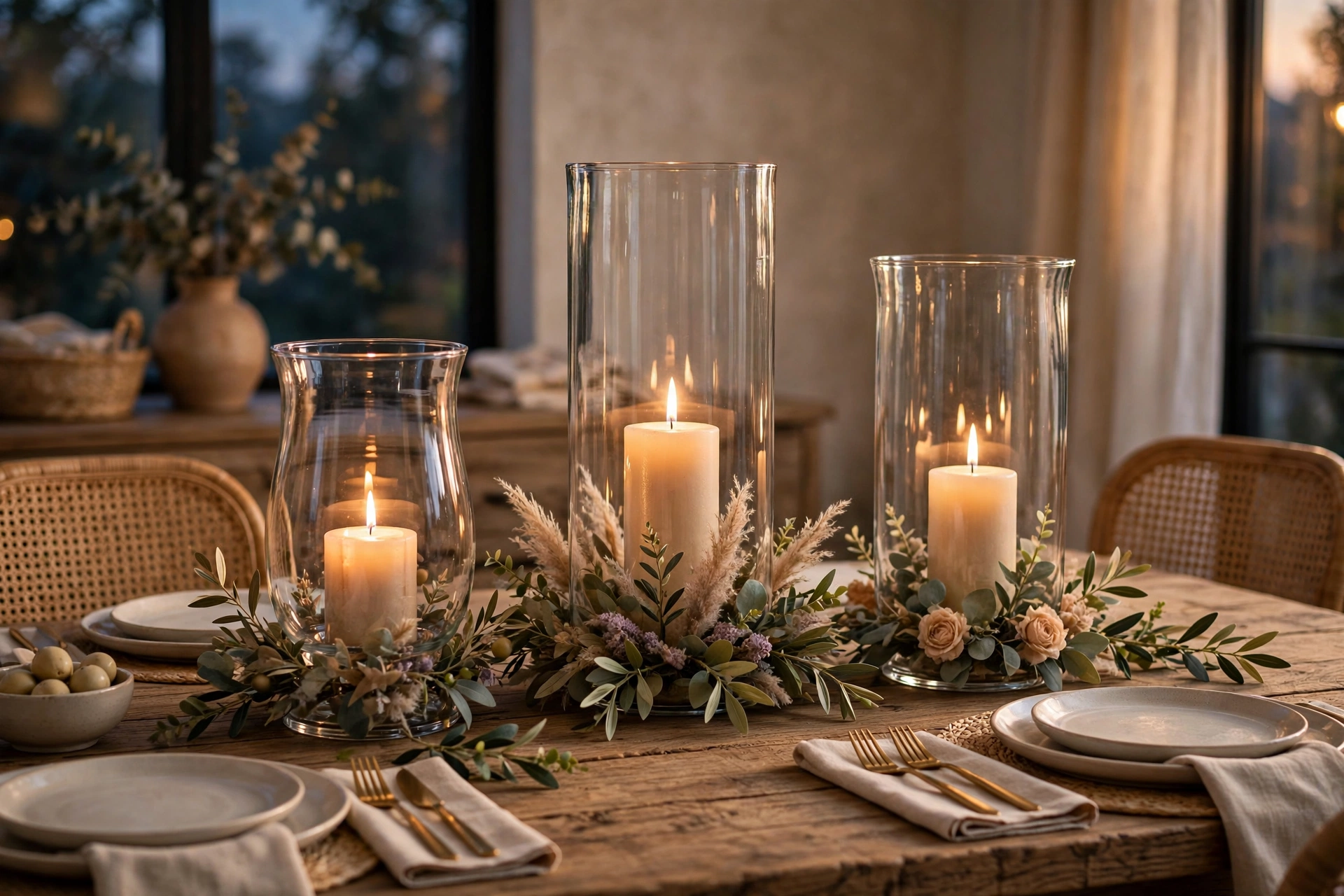 Glass Hurricane Lanterns