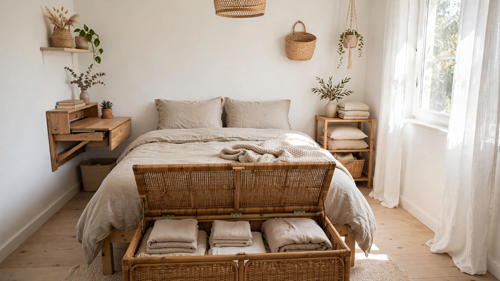 Add a Storage Bench at the Foot of the Bed