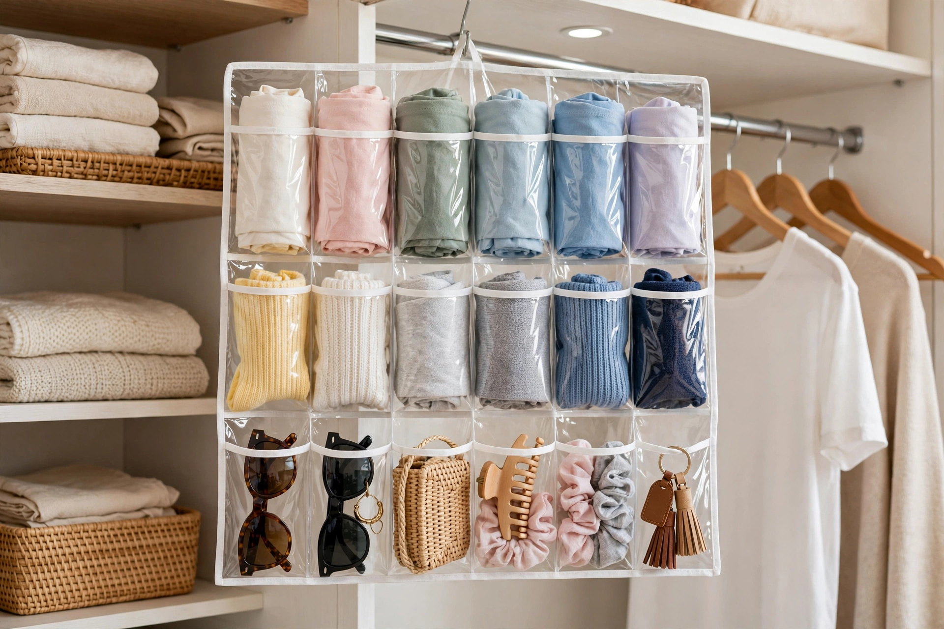 Repurpose a Hanging Shoe Organizer